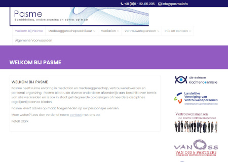 Pasme - Mediation, Support and Customized Consultancy<br />
WordPress theme: Education Base, responsive, custom code