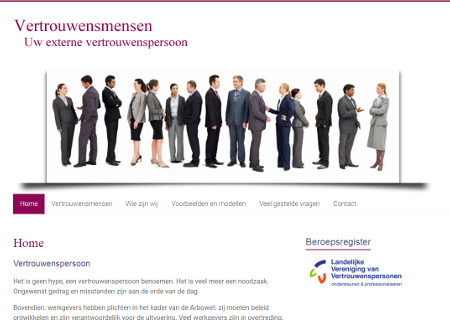 vertrouwenspersonen.nl<br />
WordPress thema: Accelerate, responsive, maatwerkcode